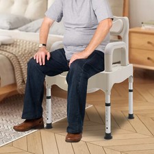 Heavy Duty Height Adjustable Bath Seat Commode Toilet Chair 250kg Adult Senior