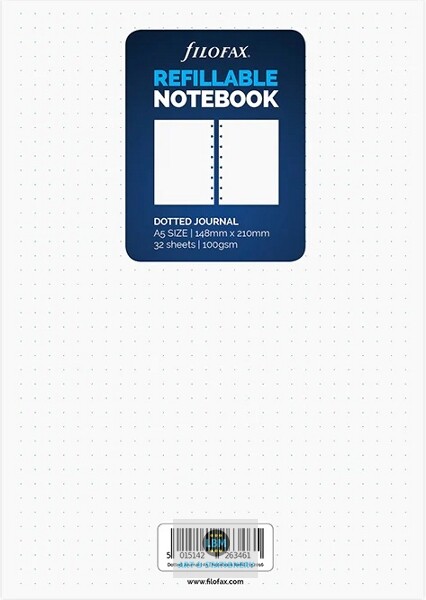 Filofax Refillable NOTEBOOK Refill - A5 Size - Dotted Journal 152016