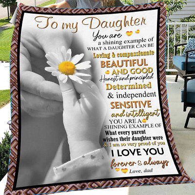 To my Daughter Flower Blanket, Gift from Dad, I LOVE YOU Forever and ...