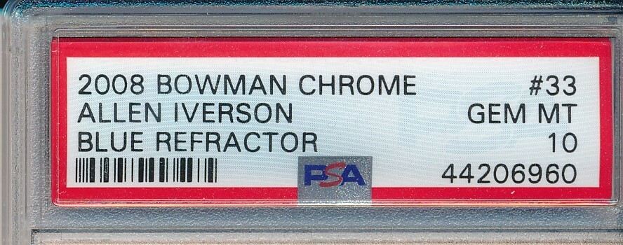 その他 ALLEN IVERSON Bowman Chrome REFRACTOR Allen Iverson [Refractor] #33 Prices | 2008 Bowman Chrome