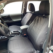 To Waterproof Neoprene Front Adj Headrest 2 Bucket Black Seat Cover Set