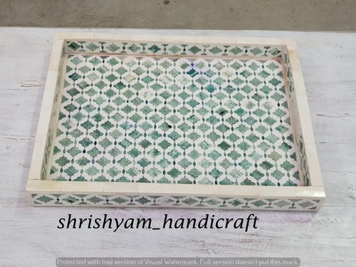 Handmade Bone Inlay Decorative Tray, Kitchen Tray, Breakfast Tray, Makeup Tray - Picture 2 of 26