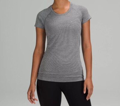 NEW Lululemon Swiftly Tech Short Sleeve 2.0 Tetra Stripe Asphalt