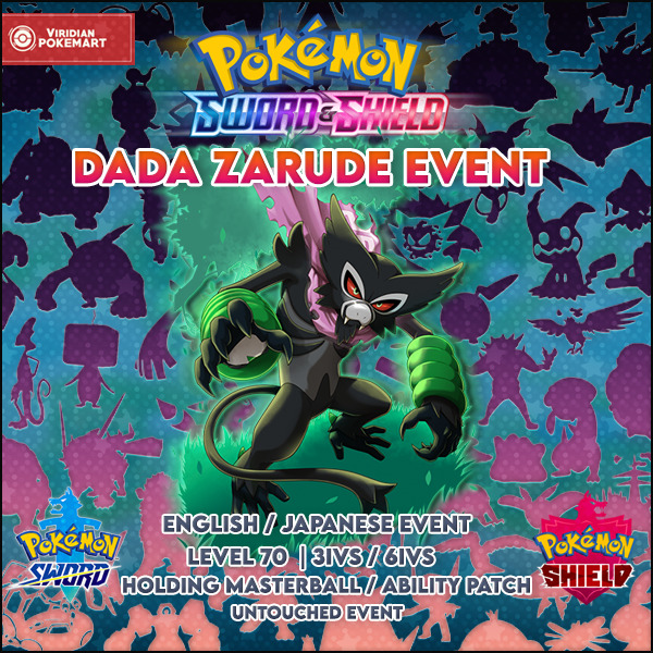 Legit 6IVs! Dada Zarude (Scarf Zarude) + free item for Pokemon Sword/Shield