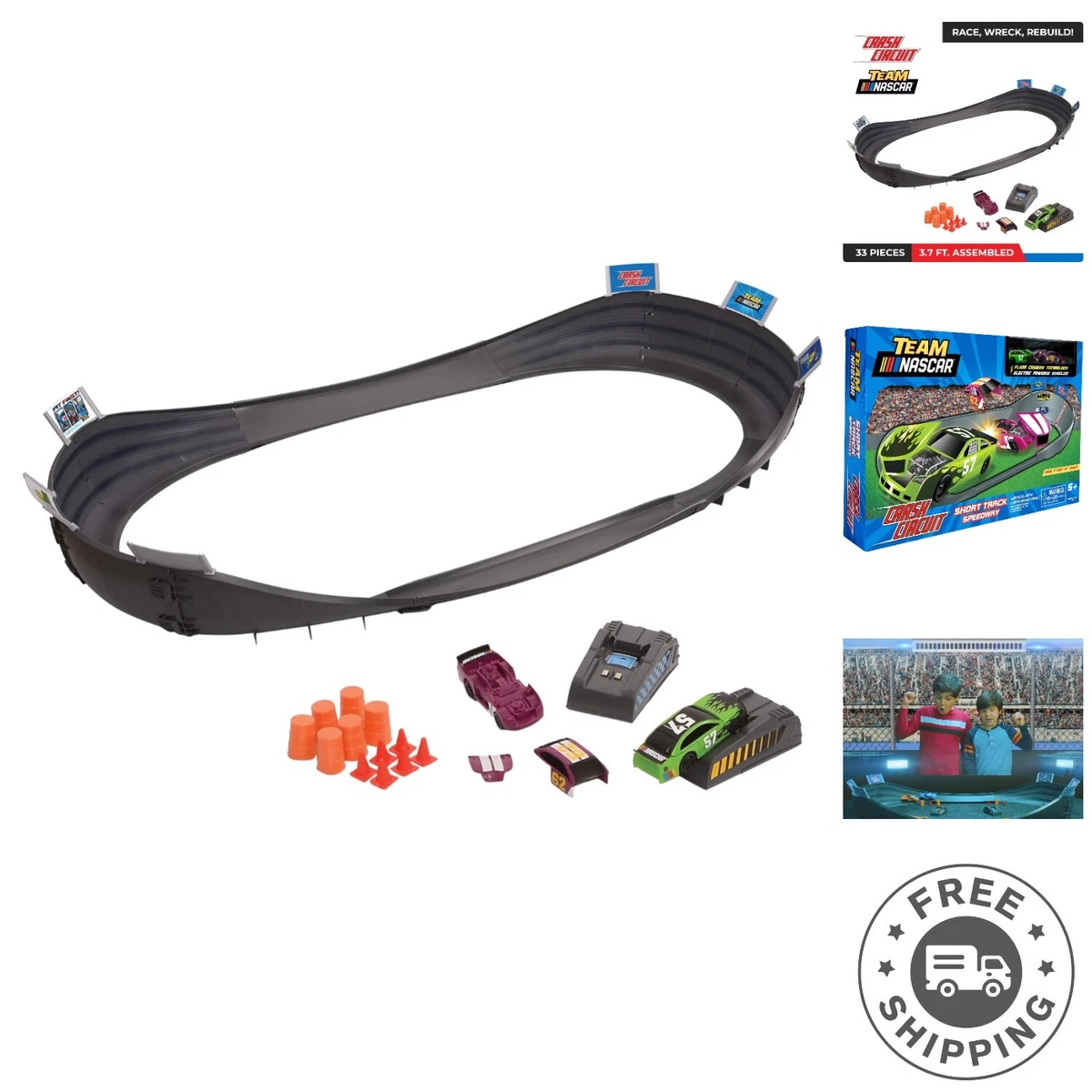 NASCAR Crash Circuit Short Track Speedway - 2 Electric Cars