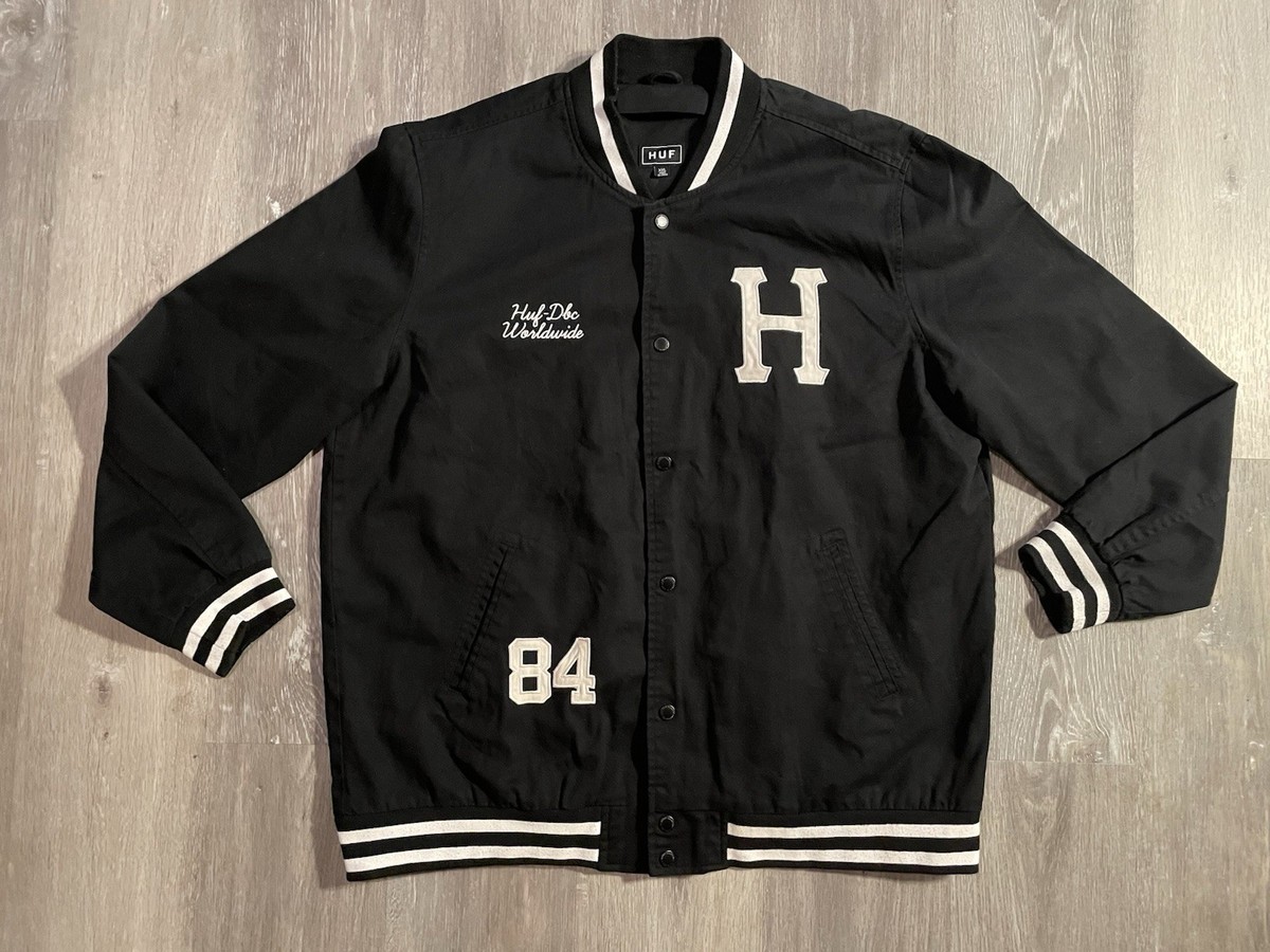 Huf Classic H Varsity Black Jacket - Men’s XXL - Skateboarding - SOLD OUT