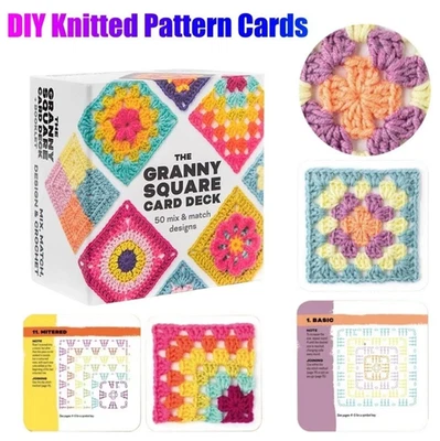 The Granny Square Card Deck 50 Mix & Match Designs, Square Card Deck Crochet