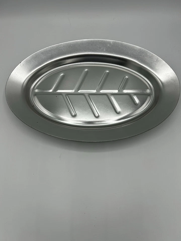 "Plato para servir carne de pescado de aluminio fundido vintage parrilla acompañante plato chisporroteo 12""" Foto 2 de 4