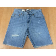 Levi s Youth Denim Shorts Size 10 511 Slim Adjustable Waist Distressed Details