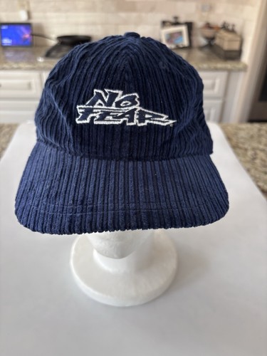 Gorra de béisbol vintage de pana azul marino sin miedo hecha en Estados Unidos. 3187. Hallazgo raro. - Imagen 1 de 6