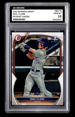 2023 Max Clark 1st Bowman Draft Rookie Card #BD-76 Tigers Graded 10