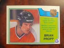 1983-84 O-Pee-Chee OPC #218 Brian Propp GWG Leader Philadelphia Flyers 
