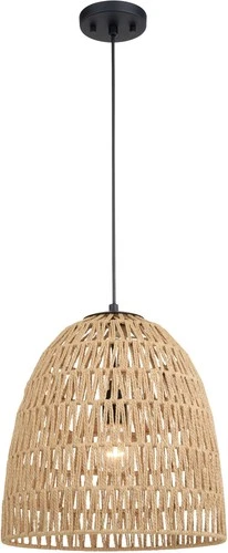 Vaxcel Lighting P0404 Nassau 14"W Pendant - Black - Picture 1 of 12