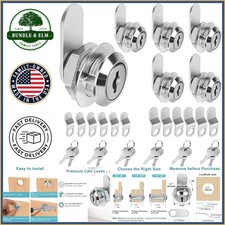 Zinc Alloy Cam Locks with Keys, Ideal for Cabinets and Camper Doors, 6 Count
