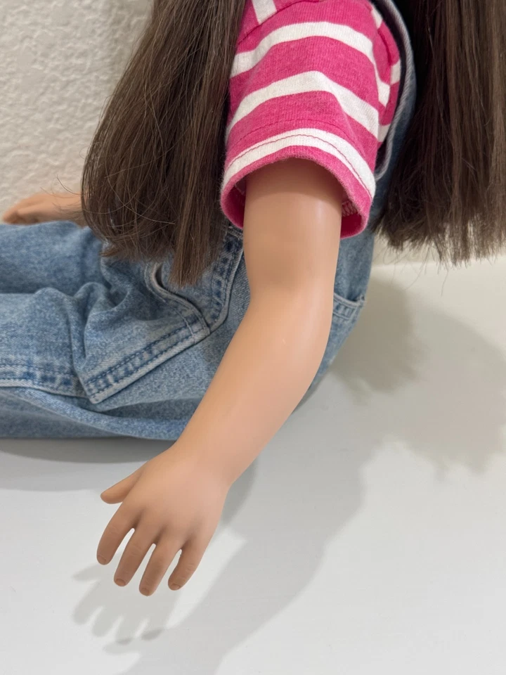 Mono vaquero vintage 1996 My Twinn 23" muñeca pelo moreno camisa a rayas rosa Foto 3 de 4