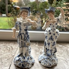 Zwei Figuren Rokoko Stil ca. 1900 24cm hoch Porzellan oder Keramik