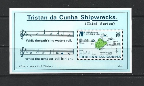 TRISTAN DA CUNHA - 1987 SHIPWRECKS SOUVENIR SHEET - SCOTT 415 - MNH