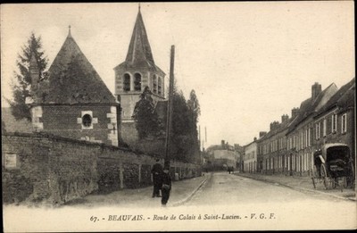 Postcard Beauvais Oise, road from Calais to Saint-Lucien - 4007599