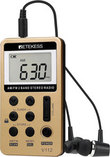 Radio portatil V112 AM FM mini radio con bolsillo para auriculares sintonizacion