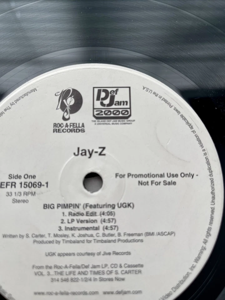 Jay-Z – Big Pimpin / Watch Me OG 2000 PROMO 12” in OG Cover VG+/VG Foto 2 de 3