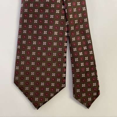 CANALI Brown Lila Blumen Seidenkrawatte