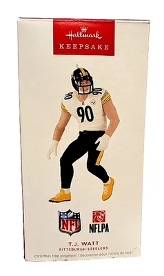 Hallmark 2025 TJ Watt Pittsburgh Steelers #90 White Jersey NFL Keepsake NIB