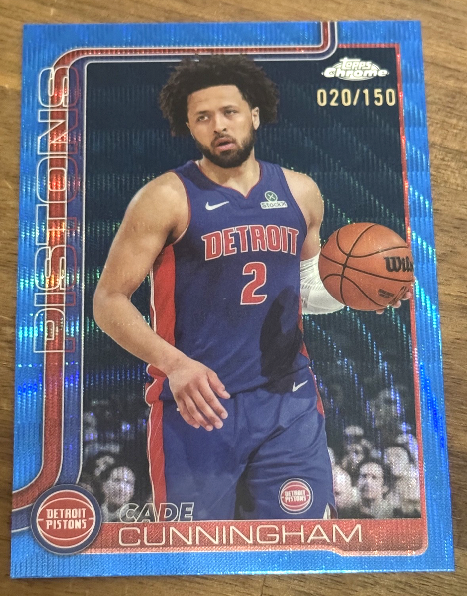 Cade Cunningham 2025 Topps Chrome #88 Blue Wave Refractor /150