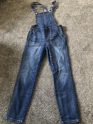 Madewell Blue Jean Denim Side Zipper Skinny Overalls Size Small E