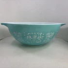 Pyrex Amish Butterprint 444 Cinderella 4Qt Nesting Mixing Bowl Turquoise Vintage