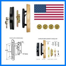Sliding Patio Door Handle Set with Mortise Lock, Key Cylinder and Face Plate,...