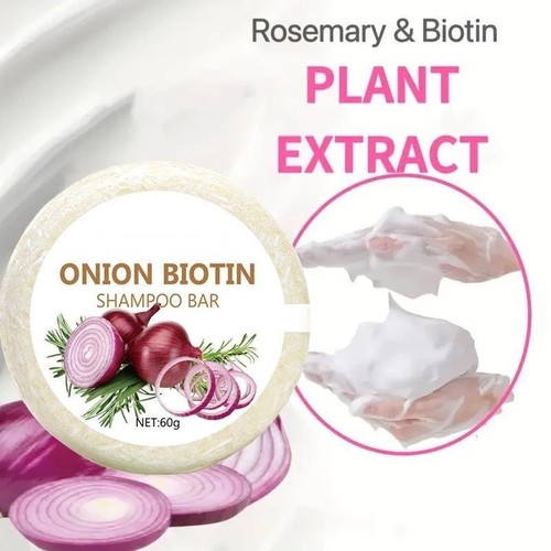 Onion and Biotin Shampoo Bar Soap, Moisturizing & Soothing, For All Hair Types~ - Picture 3 of 11