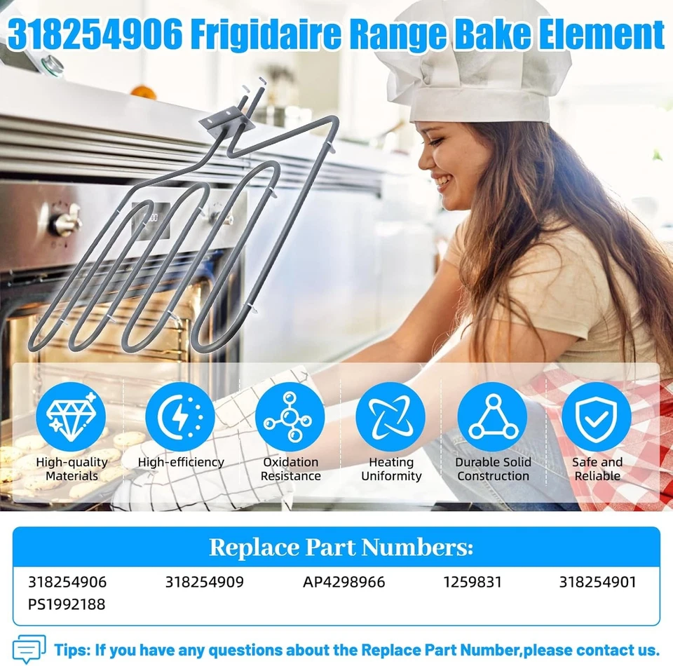 Nuevo 318254906 Elemento de Asado de Gama Fit Frigidaire Horno Eléctrico Calefacción 318254901 Foto 4 de 4