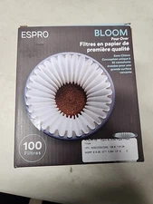 Bloom Pour Over Coffee Brewer Paper Filters 100 Count