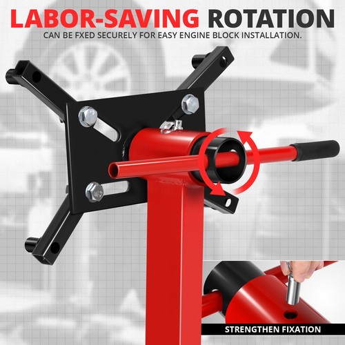 1000lb Foldable Engine Hoist Stand 360 Degree Head Car Motor Auto Repair Jack - Picture 4 of 7