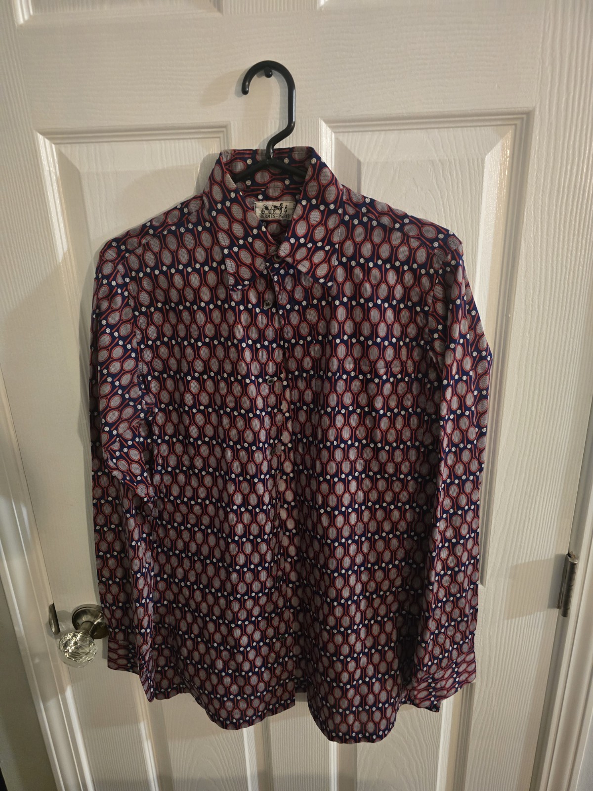 HERMES  Button Down Shirt Pattern Long Sleeve Men… - image 1