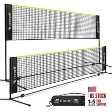 Badminton Net, Height Adjustable Kids Volleyball Net, 14ft Yellow / black