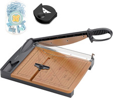 12'' Wood Guillotine Paper Cutter, Heavy Duty Wood Base Paper Trimmer with 32 Sh