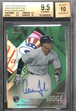 2017 Finest First Autographs Green Refractors #FFAJ Aaron Judge /99 BGS 9.5
