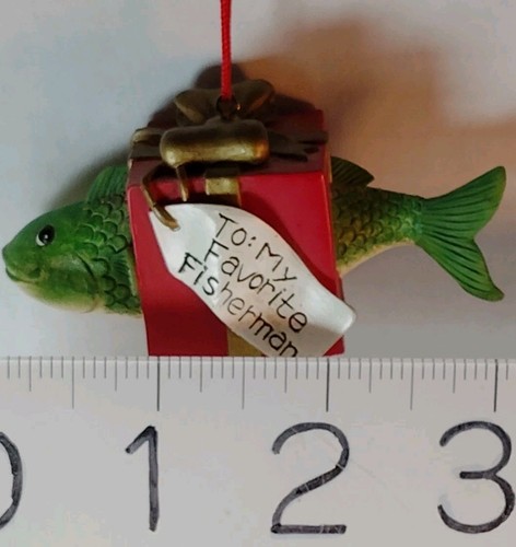 Ornamento Il Mio Pesce Pescatore Preferito Regalo Natale Rosso Verde - Foto 2 di 5