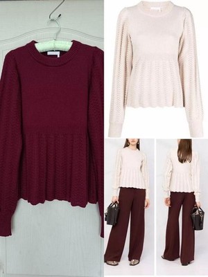 Women See By Chloe Sweater Burgundy Viscose 36