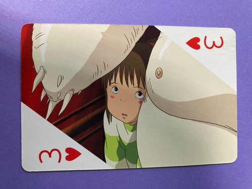 Spirited Away Playing Cards Chihiro & Haku the Dragon 3 of Hearts 2001 Japan F/S - Picture 3 of 6