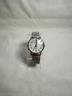 vintage timex indiglo quartz mens watch silver tone white dial