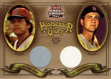2003 FLEER FALL CLASSIC POSTSEASON GLORY FISK/YASTRZEMSKI DUAL JERSEY 81/100 MT