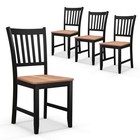 Set of 4 Dining Chair Kitchen Spindle Back Side Chair with Solid Wooden Legs