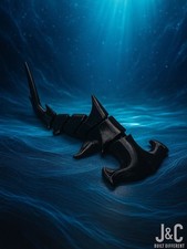 3D Printed Articulating Hammerhead Shark Black
