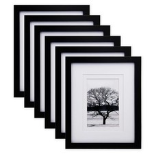 8x10 Picture Frames Set of 6, Made of Solid Wood Covered by Plexiglass Displa...