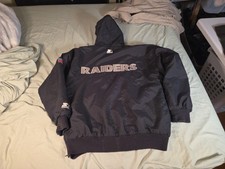 Vtg 90s NFL Oakland Las Vegas Raiders Starter Black Jacket Men Sz LARGE FOOTBALL
