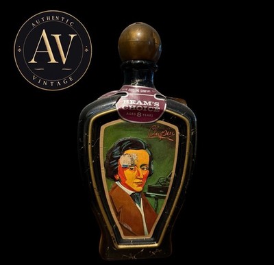 Vintage 1973 Jim Beam Beams Choice Composer Decanter Bourbon Whiskey Bottle Art