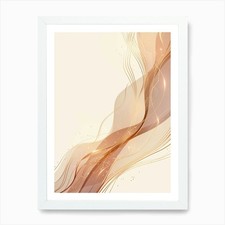 Abstract Gold Wavy Background Art P Framed Wall Art Poster Canvas Print Picture
