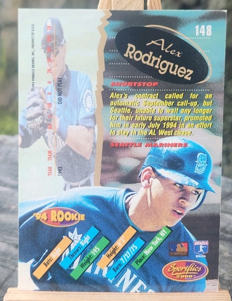 Alex Rodriguez Rookie RC 1994 Sportflics 2000 Rookie & Traded #148 Foto 2 de 2